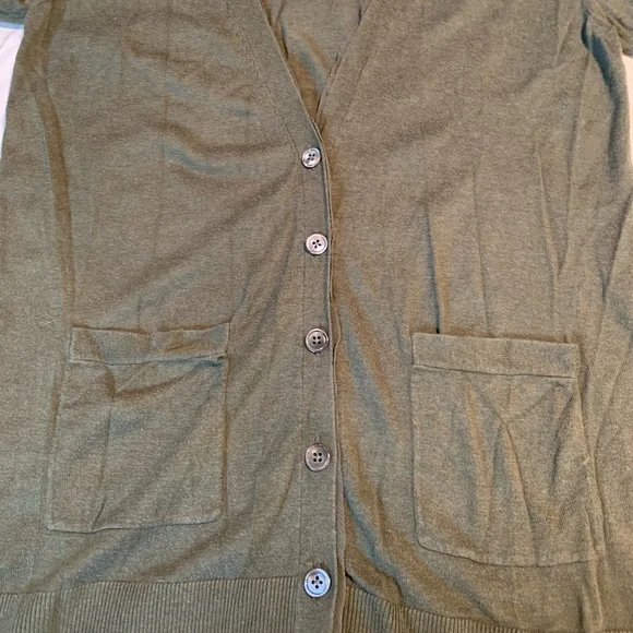 Tommy Bahama olive green button down cardigan. Size S. - Picture 8 of 10